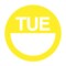 Nevs DaySpots - Tuesday 1" circle White w/Yellow DDOT-T1 - alternate 1
